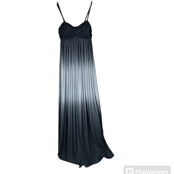 -606 Bisou Bisou Woman Black Charcoal Gray Ombre Long Maxi Sundress Plus Size 4 - Picture 3 of 9